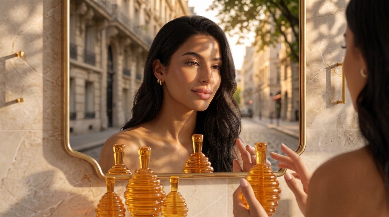 Ritual de autocuidado feminino com produtos naturais de beleza