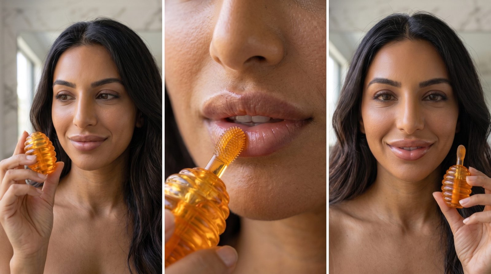 Rotina de hidratação labial com Honey Flavor, passo 2 do ritual