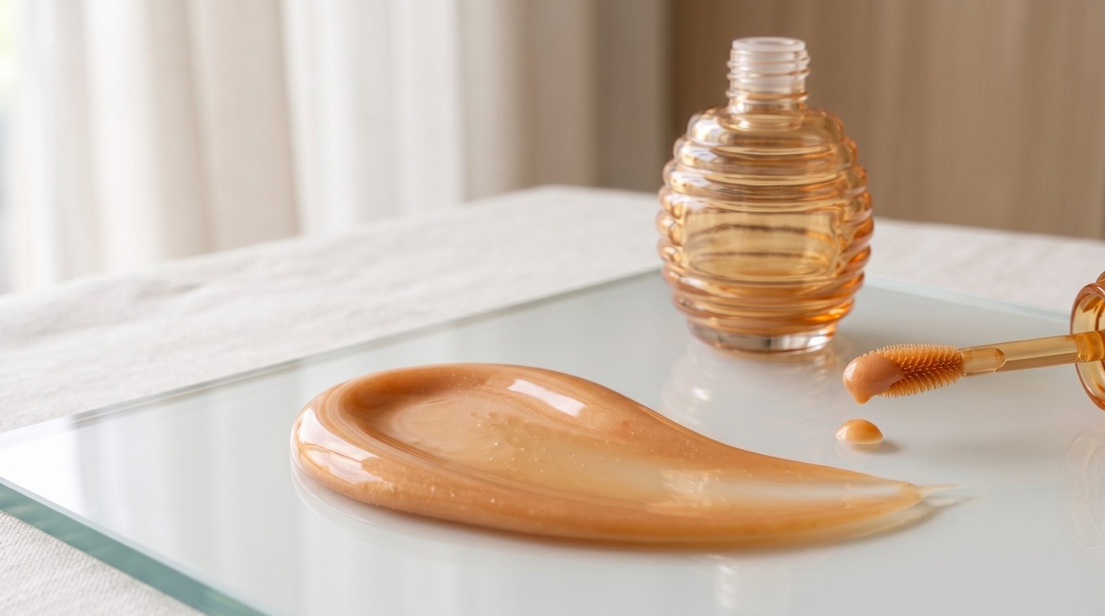 Detalhe da textura premium do óleo labial Honey Flavor